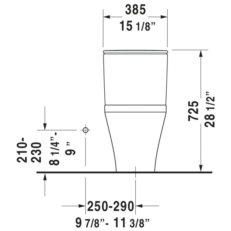 Duravit DuraStyle 215701-Dual Flush Elongated Toilet, Tank Bowl