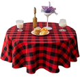 thumbnail image 1 of 55 Inch Round Tablecloth Checkered Round Table Cover For Wedding Kitchen Dinning Room, 1 of 5