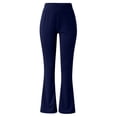 thumbnail image 4 of DHFJKG Womens Casual Flare Pants Solid Color Elastic Waist High Waisted Slim Fit Pants Yoga Sports Horn Casual Pant Breathable Trousers, 4 of 4
