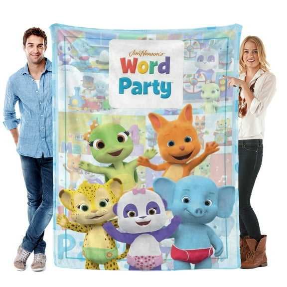 Throw Blanket for Word Party Bed Couch Soft Warm 30x40 Inch Flannel Blanket for Kids Boys Girls Gifts Home Decor