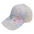 thumbnail image 2 of Helii Women's Lace Floral Print Baseball Cap, Mesh Back Breathable Sun Hat, 3D Flower Embroidered Trucker Cap, Adjustable Lightweight Summer Cap for Outdoor Light Yellow,One Size, 2 of 6