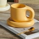 thumbnail image 3 of 400ML Ceramic Mug Nordic Ins Fat Handle Breakfast Coffee Milk Water Cup with Tray Drinkware Couple Ice Cream Dessert Cup, 3 of 5