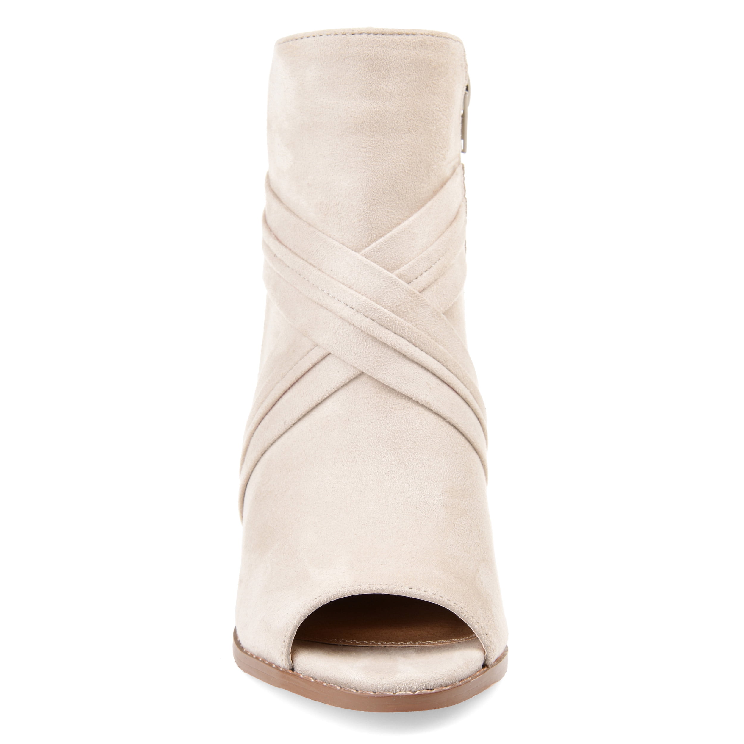 Journee Womens Sabeena Inside Zip Open Toe Wedge Booties