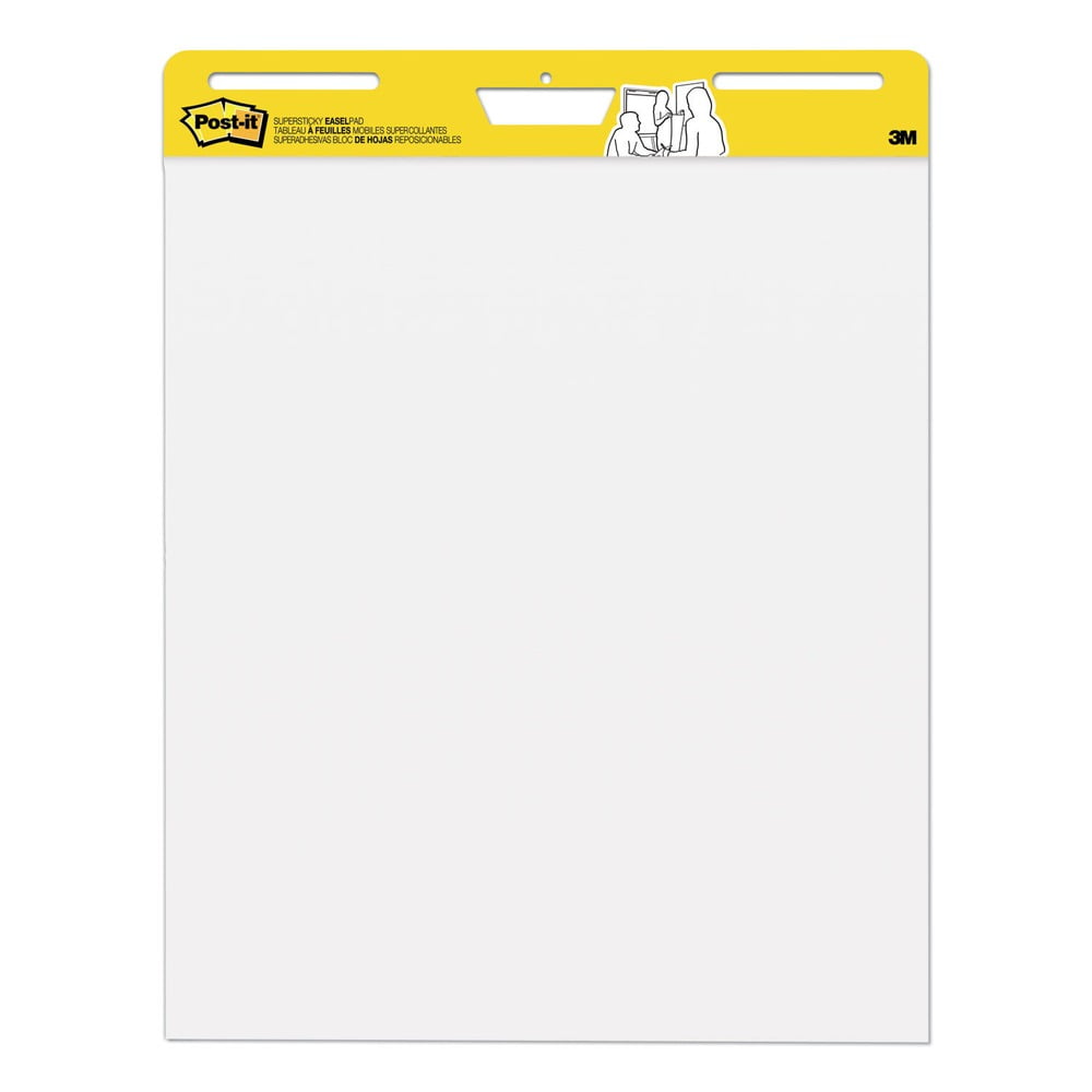 Post-it Super Sticky Easel Pad, 25 x 30 Inches, 30 Sheets Per Pad, 4 Pads, Large, White, Premium Self Stick Flip Chart Paper, Anchor Chart, Office Supplies & School Supplies, Great for Teachers and S