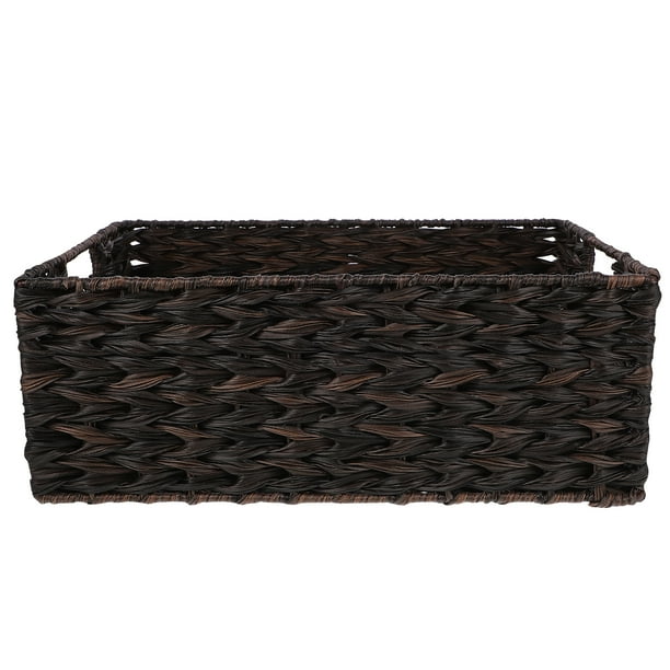 Cesta de almacenamiento tejida de ratán para escritorio, contenedor para artículos diversos, cesta para artículos diversos de escritorio