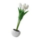 thumbnail image 2 of Tulipanes artificiales portátiles con luz LED, flores de simulación duraderas. Blanco, 2 of 8