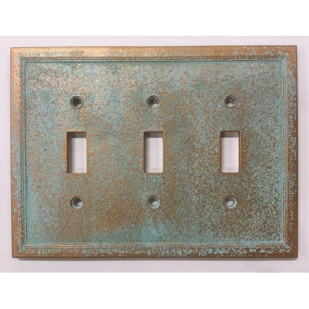Aged Patina Triple Light Switch Cover