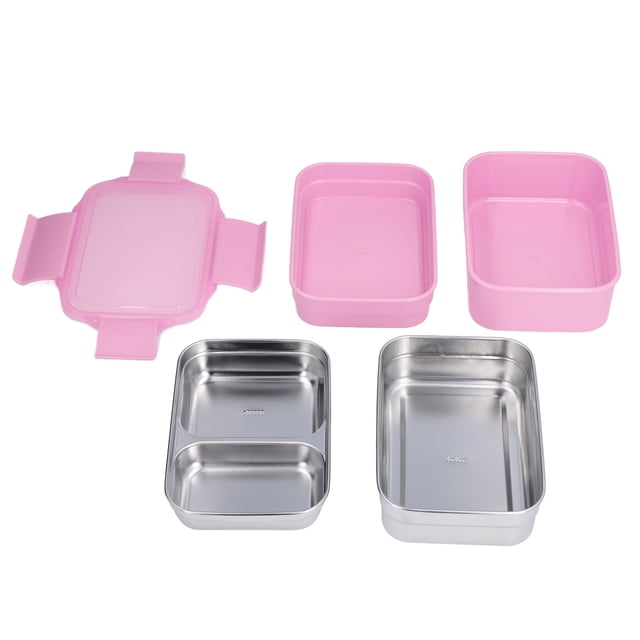 Oubit Stainless Steel Lunch Box,304 Stainless Steel Electric Lunch Boxes Double Wall Insulated Bento Box Optimized for Excellence