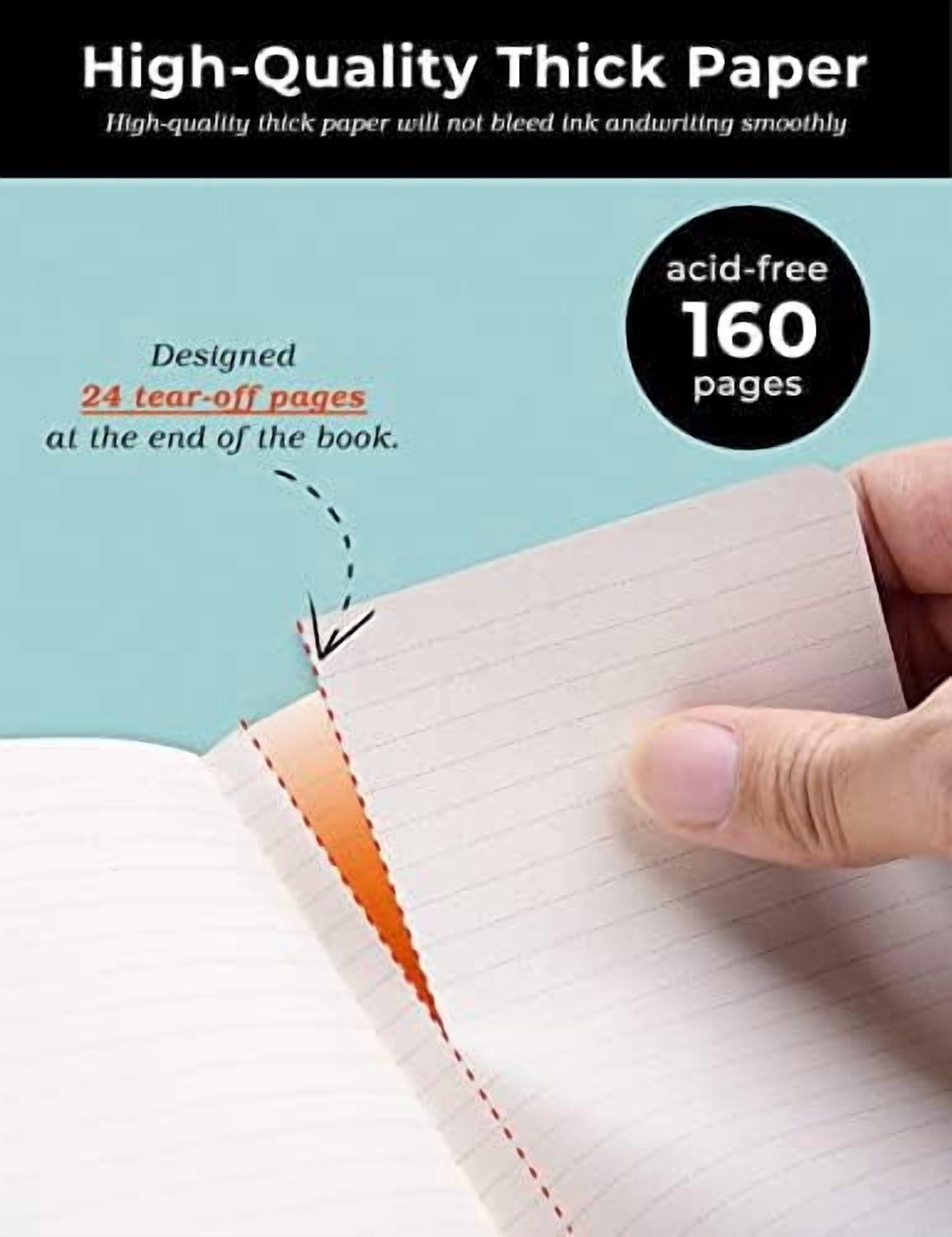 Jointown Pocket Notebook Small Notebook 2-Pack, 3.5" x 5.5" Pocket Notebooks Hardcover with Thick Lined Paper, Inner Pockets, Cover Letter Embossing Design Mini Journal Notepad 1Black 1Blue Leather