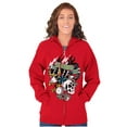 thumbnail image 3 of Live Fast Eagle Skull Dice Tattoo Unisex Fleece Graphic Zip Up Hoodie Brisco Brands 4X, 3 of 5