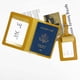 thumbnail image 3 of Funda para pasaporte de piel sintética gruesa multicolor con tarjetero de papel y etiqueta para equipaje, 3 of 5