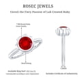 thumbnail image 5 of Rosec Jewels Certified 1 Carat Lab Grown Ruby Engagement Ring (AAAA Quality) - Bezel Set Ruby Flower Ring - with Jewelry Box, 18K White Gold, US 6.00, 5 of 8