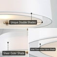 thumbnail image 2 of Kira Home Lindos 20" Double Drum Pendant Light, 3-Light Chandelier, Sheer Outer, White Inner Fabric Shade, Cool Brass, 2 of 6