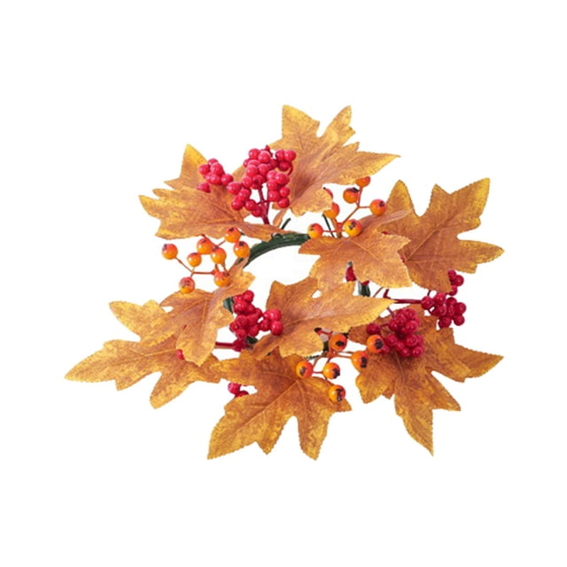 Fall Candle s Artificial Artificial Maple Leaf Candle Garland Autumn Candle Orange Yellow