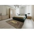 thumbnail image 5 of Ahgly Company Machine Washable Indoor Round Abstract Bakers Brown Area Rugs, 3' Round, 5 of 7