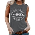 thumbnail image 1 of Pompotops T-Shirt Sans Manches Décontracté d'Été pour Femmes, Col Rond Imprimé, Ample, 1 of 4