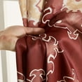 thumbnail image 5 of THD Lonny Ogee Ikatt Damask Patterned Window Grommet Curtains Bedroom - Light Blocking Darkening Window Panels, Set of 2 (Spice Red, 52 W x 84 L), 5 of 8