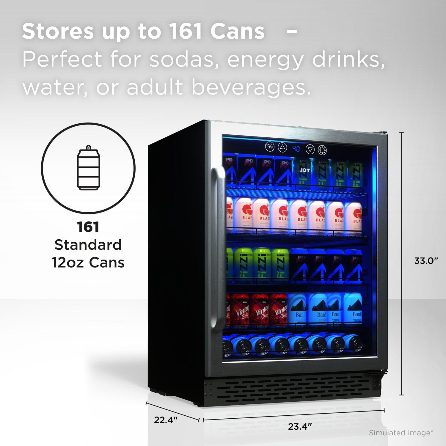 TCL 132 Can 4.24 Cu. Ft. Beverage Cooler, TRV132FAS - Walmart.com