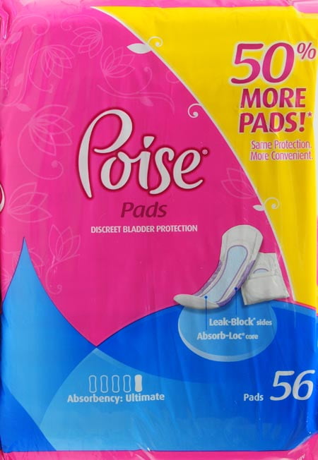 Poise Ultimate Absorbency Pads, 56ct