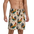 thumbnail image 2 of Kdxio Rooster Print Mens Sleep Shorts Bottoms Soft Comfy Pajama Wear Pants with Drawstring Pockets, 2 of 7