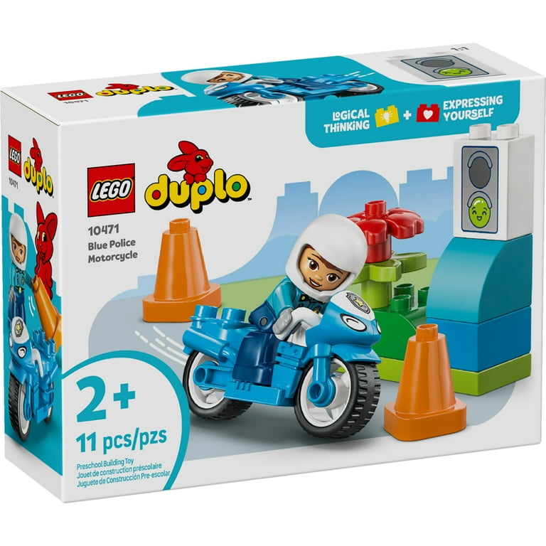 LEGO DUPLO Town Blue Police Motorcycle Building Toy for Toddlers