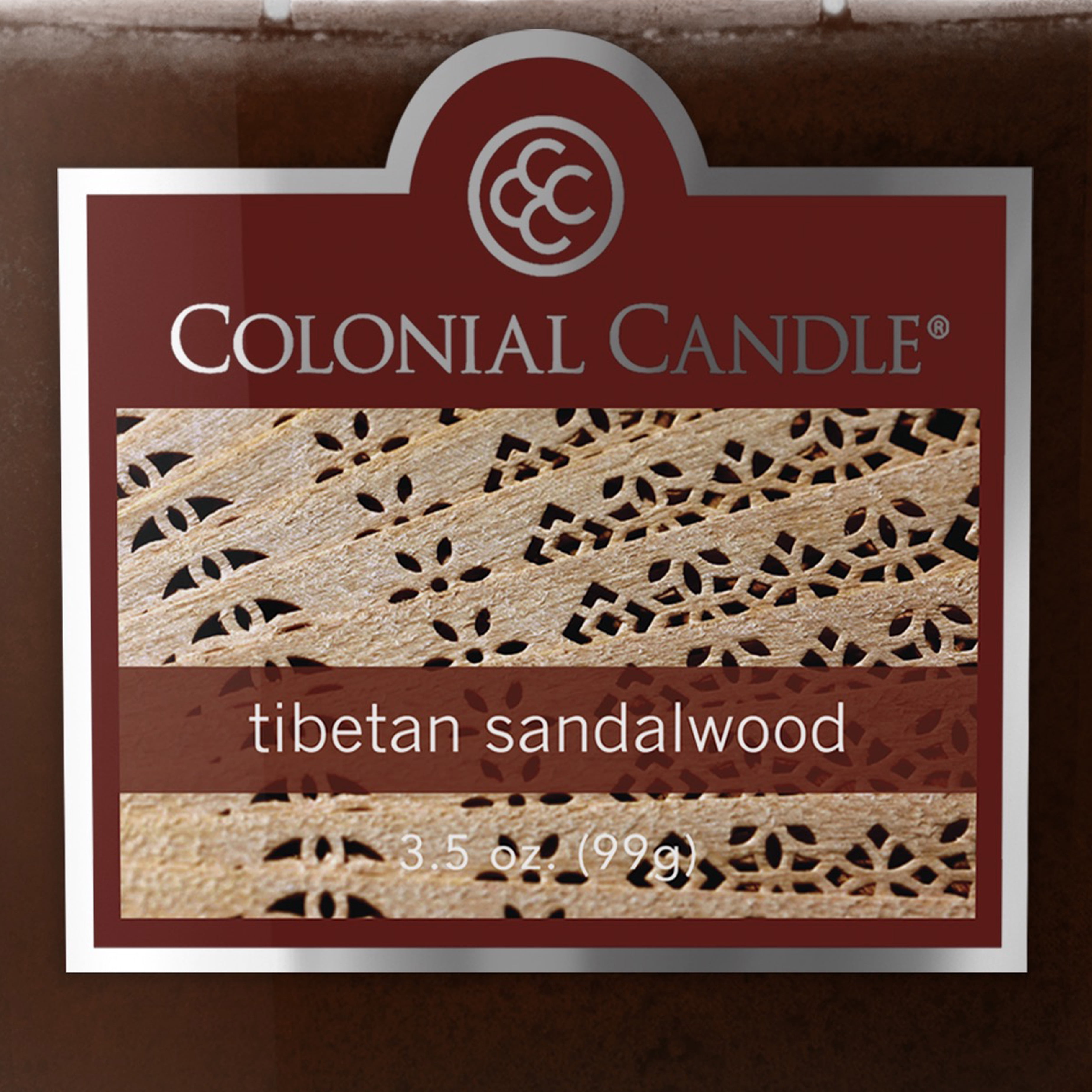 Colonial Candle Tibetan Sandalwood Scented Jar Candle - Classic Ovals - 2 Wick - 3.5 oz - 20h Burn