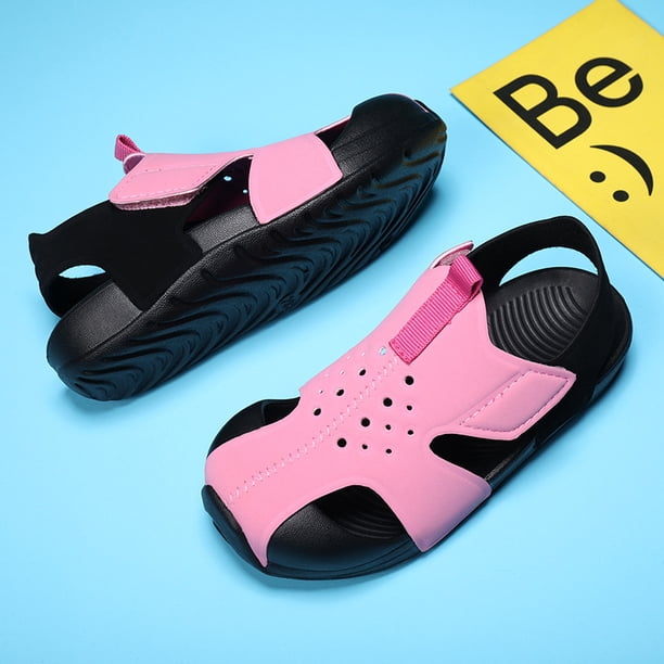 Sandalias de punta cerrada para niños y niñas, zapatos para bebés, zapatos deportivos de playa de eva