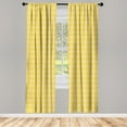 thumbnail image 2 of Ambesonne Ethnic 4-Panel Curtains, Oriental Motifs in Rhombus, 56"x63", Earth Yellow and White, 2 of 4