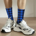 thumbnail image 6 of Cauagu Buffalo Plaid Blue Black Print Crew Socks for Women and Men,Adult Athletic Running Socks 1-Pair Sports Socks Work Gear Socks with Moisture Wicking, 6 of 6