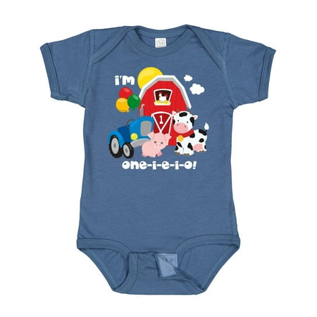 

Inktastic ONE-I-E-I-O 1st Birthday Gift Baby Boy or Baby Girl Bodysuit