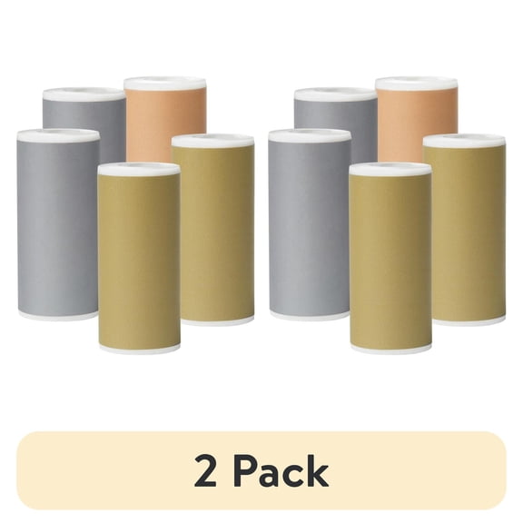 (2 pack) Core Innovations Metallic Adhesive Sticker Rolls, Thermal Printer Paper in Metallic & Holographic colors, (5) 2.18" Adhesive Rolls