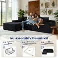 thumbnail image 6 of QJTC 105" Modular Sectional Sofa for Living Room Bedroom, Modern L-Shaped Boneless Couch with Deep Seat, Corduroy Cloud Couch with Memory Foam, No Assembly Required (Black, Left Facing Chaise), 6 of 8
