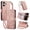 pink, variant on For iPhone 14/15/16/17 Plus/Pro/Pro Max Wallet Case,PU Leather Flip Cover with Card Slots Kickstand Zipper Coin Pocket,Floral Embossed PU Leather Protective Cover Purse for Women Girls