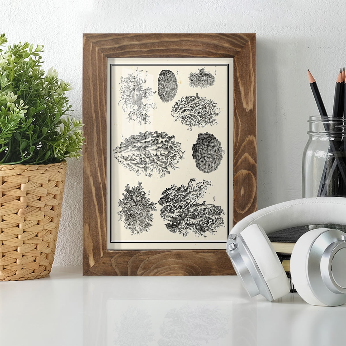Aegean Collection IV -Framed Print w/glass-Walnut