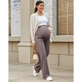 thumbnail image 4 of G4Free Maternity Pants Over The Belly Yoga Dress Work Pregnancy Pants Stretchy Lounge Wide Leg Trousers with Pockets, 4 of 7