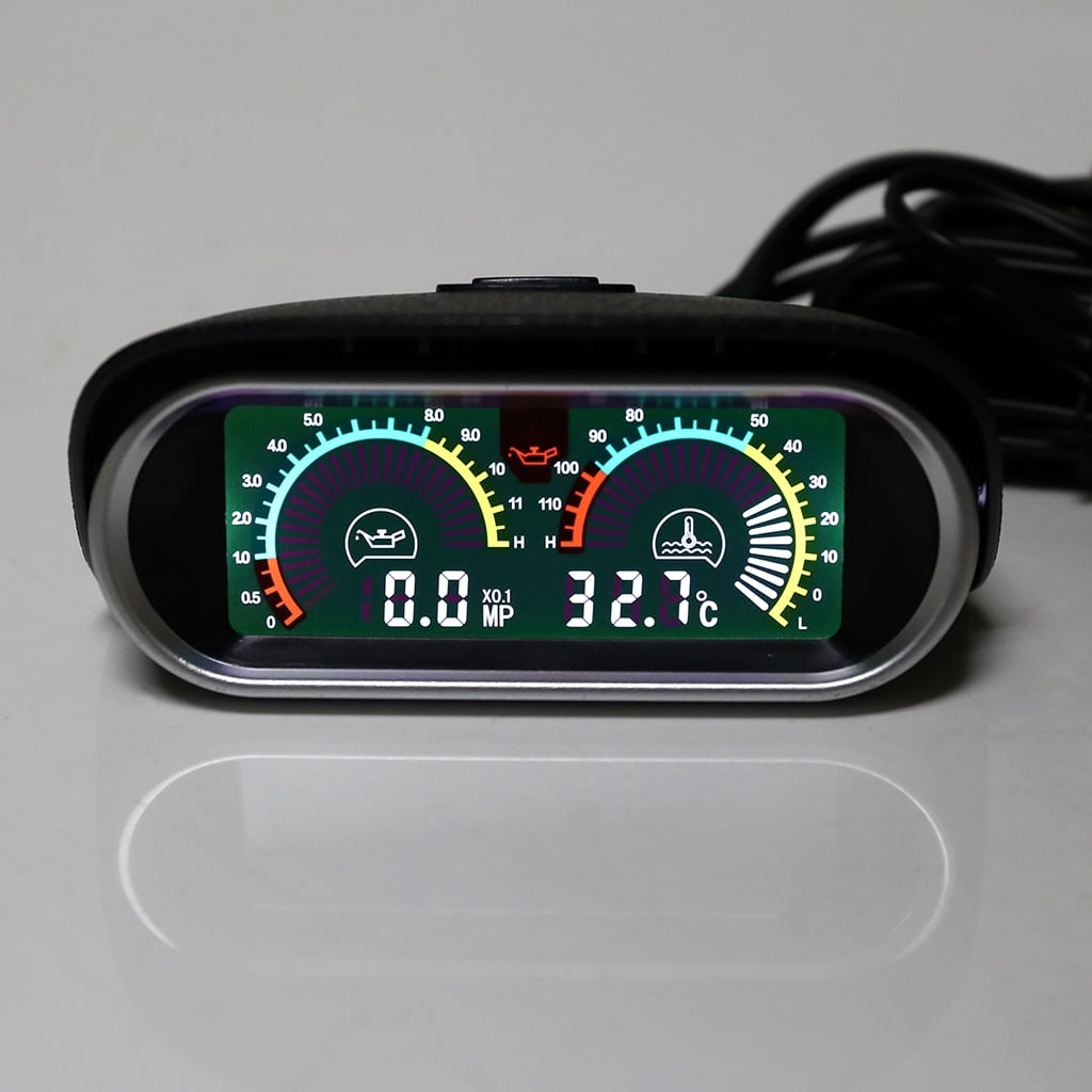lanema Universal 3 in 1 Digital Truck Car gauge Water Temp Gauge Oil Pressure Meter Voltmeter 10mm 1/8 NPT Oil Press Sensor 12V