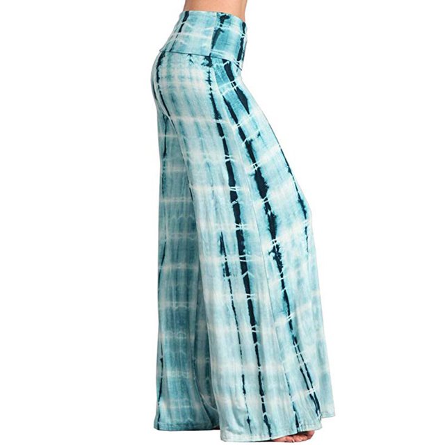 Gibobby Pantalones mujer Mujer Casual Yoga Estampado Deportes Bohemia Caderas Cintura Alta Pantalones Palazzo(Verde, M)