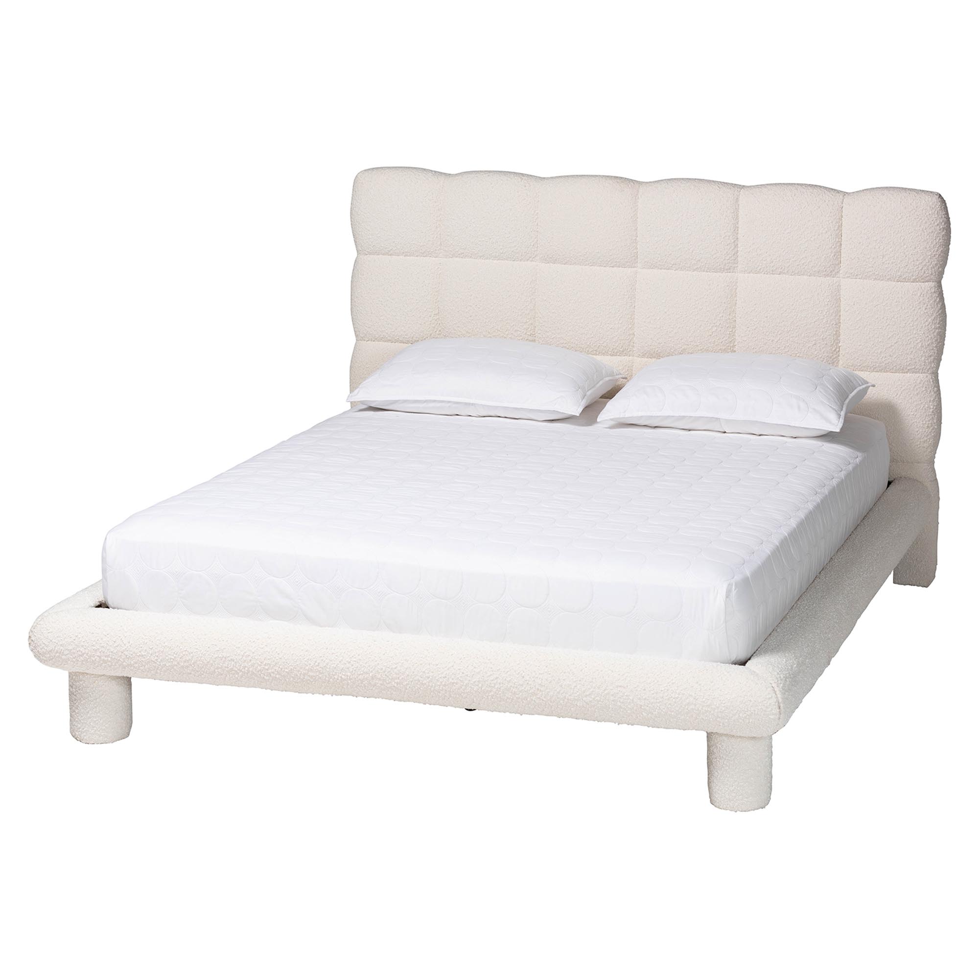Baxton Studio Ralayna Modern Luxe Platform Bed, Queen, Ivory