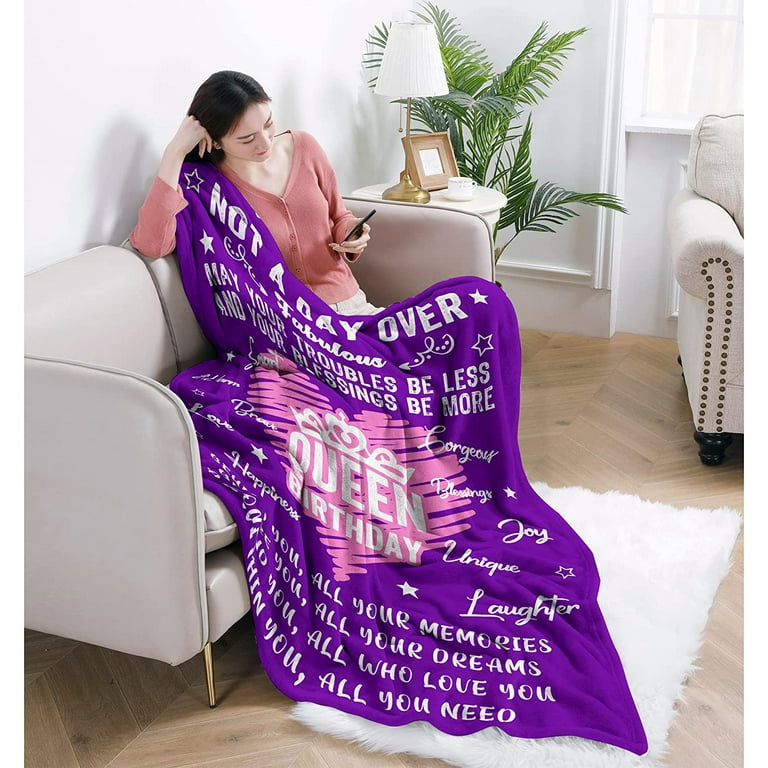 AIYUBOFUN Birthday Gifts for Women Blanket - Gifts for Women Birthday  Unique - Birthday Gifts for Women Friendship - Happy Womens Birthday Gifts  