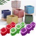 thumbnail image 3 of Dream Lifestyle 3 Cavities Ice Mold Temperature-resistant Reusable Soft Texture 3D Square Flowerpot Silicone Mold Handicrafts Tool, 3 of 8