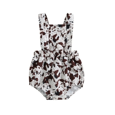 

Baby Girls Casual Sleeveless Romper Floral/Zebra Geometric Pattern Print Summer Clothes for Party