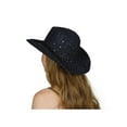 thumbnail image 2 of TopHeadwear Glitter Sequin Trim Cowboy Hat, Navy, 2 of 2