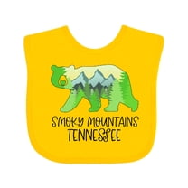 Inktastic Smoky Mountains, Tennessee Mountains and Bear Shape Boys or Girls Baby Bib