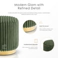 thumbnail image 5 of Furniture of America Vena Modern 16" Upholstered Round Stool, Green and Gold, 5 of 8