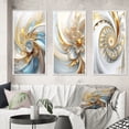 thumbnail image 1 of Designart "Spiraling Amidst Opulent Fractals In Gold And White V" Fractals Framed Wall Art Set Of 3 - Gold Transitional Frame Gallery Set For Office Decor, 1 of 6