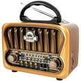 thumbnail image 1 of Portable AM FM Radios, Transistor Shortwave Retro Vintage Radios with Loud Speakers, Support USB Power Or D Battery Bluetooth/TF (Copper), 1 of 8