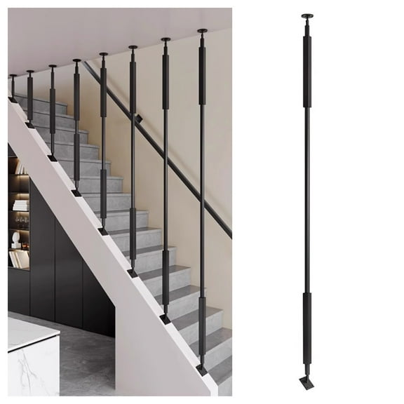 Stair railings, customizable iron stair balusters, decorate handrails for attic corridor steps