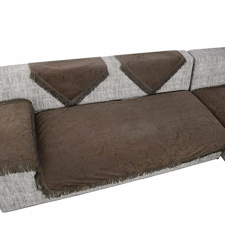 Octorose Flocking Or Faxu Linen Material Non Slip Sofa And Couch Protector Sectional Cover Arm Covers Removable Adjule Strap