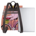 thumbnail image 3 of Balery Flamingo Riding a Bicycle Mochila de Cuero para Mujeres, Gran Capacidad, Bolsa de Viaje Multifuncional, Mochila de Cuero y Bolsa de Hombro para Mujeres, 3 of 4
