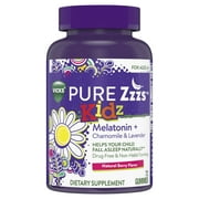 Vicks ZzzQuil Pure Zzzs Kidz Melatonin Sleep Aid Gummies for Kids, Dietary Supplement, Berry, 72 Ct